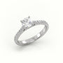 Round Cut Diamond 4 Prongs Scallop Setting Engagement Ring — White Gold