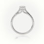 Round Cut Diamond 4 Prongs Scallop Setting Engagement Ring — White Gold