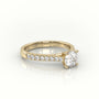Round Cut Diamond 4 Prongs Scallop Setting Engagement Ring — Yellow Gold