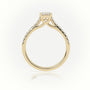 Round Cut Diamond 4 Prongs Scallop Setting Engagement Ring — Yellow Gold