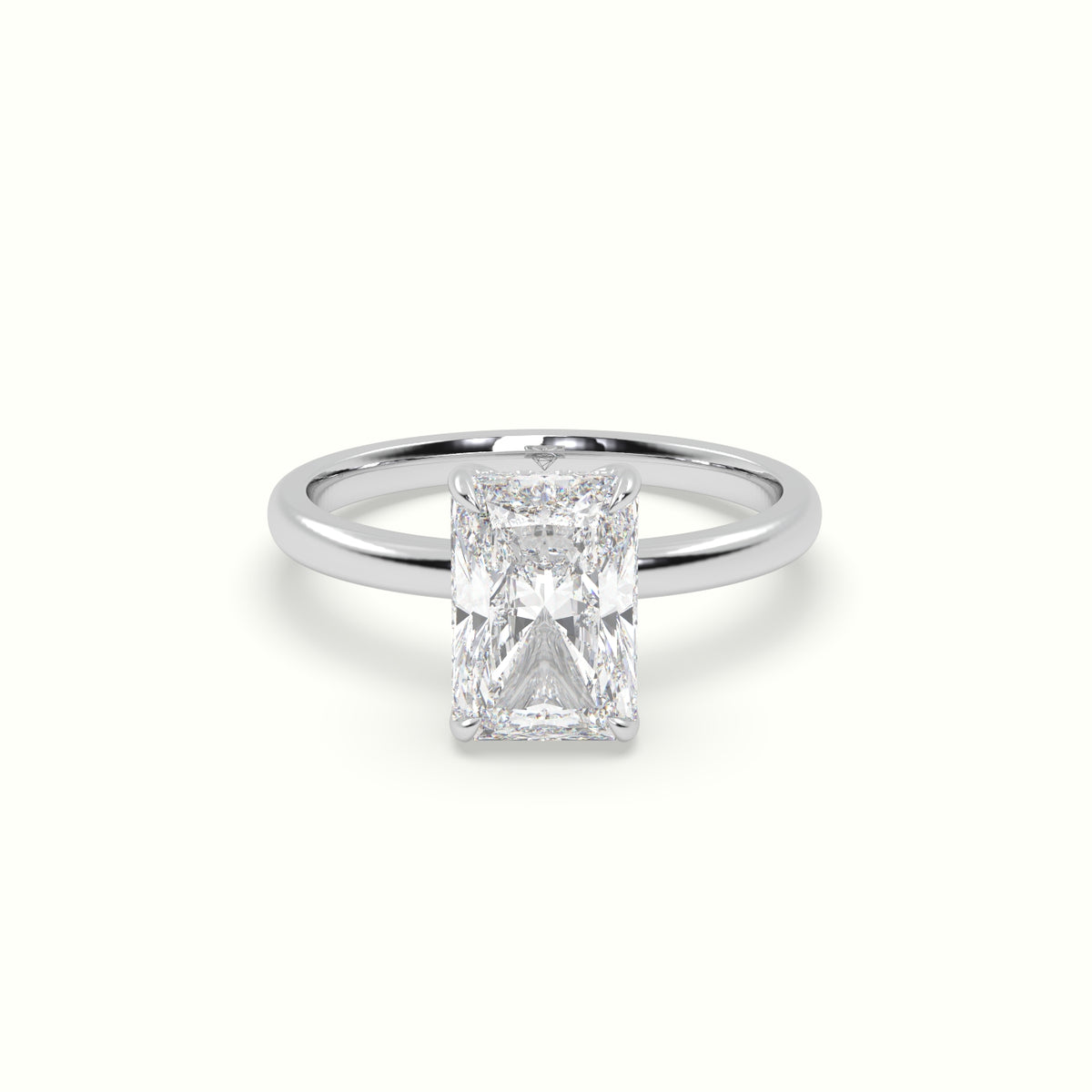 The Tulip Radiant Cut 4 Prong Hidden Halo Diamond Engagement Ring