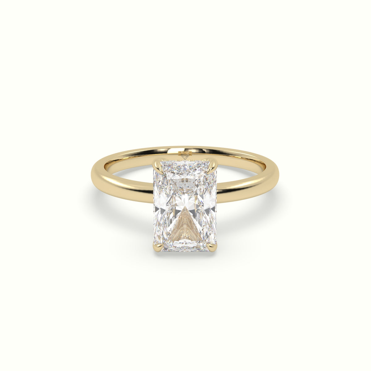 The Tulip Radiant Cut 4 Prong Hidden Halo Diamond Engagement Ring