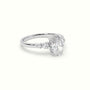 Oval Cut Diamond Sidestone Engagement Ring — White Gold