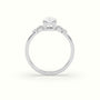 Oval Cut Diamond Sidestone Engagement Ring — White Gold