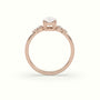 Oval Cut Diamond Sidestone Engagement Ring — Rose Gold