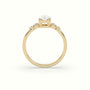 Oval Cut Diamond Sidestone Engagement Ring — Yellow Gold