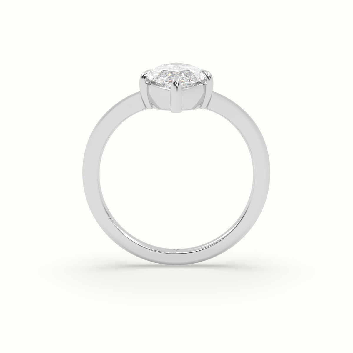 Marquise Solitaire Engagement Ring — White Gold