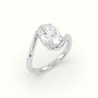 Oval Solitaire Engagement Ring — White Gold