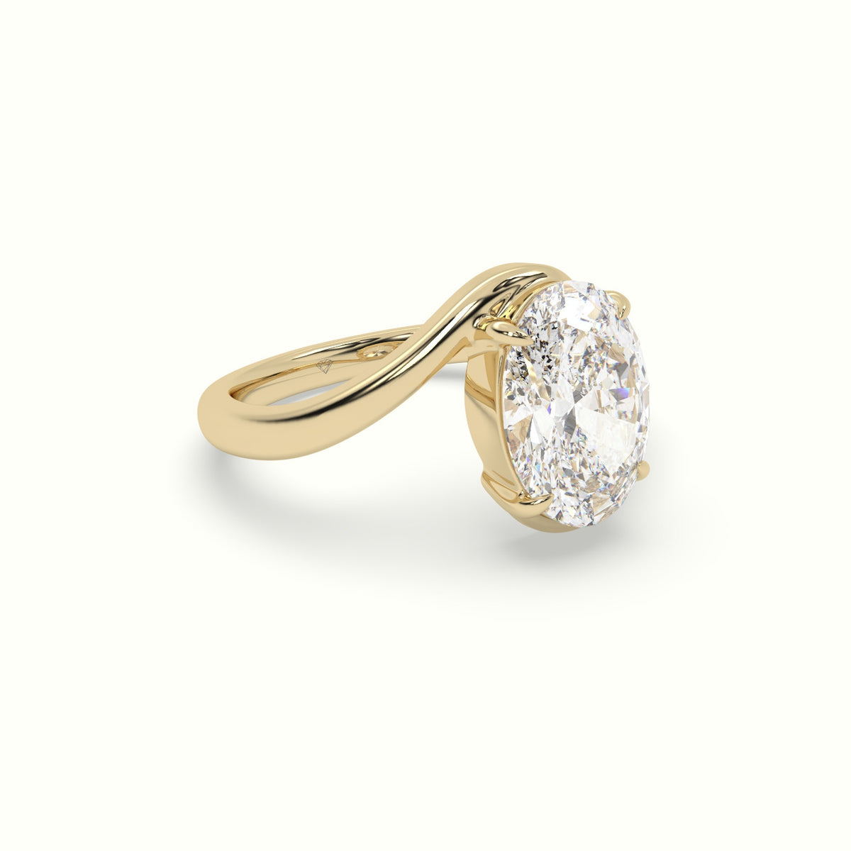 Oval Solitaire Engagement Ring — Yellow Gold