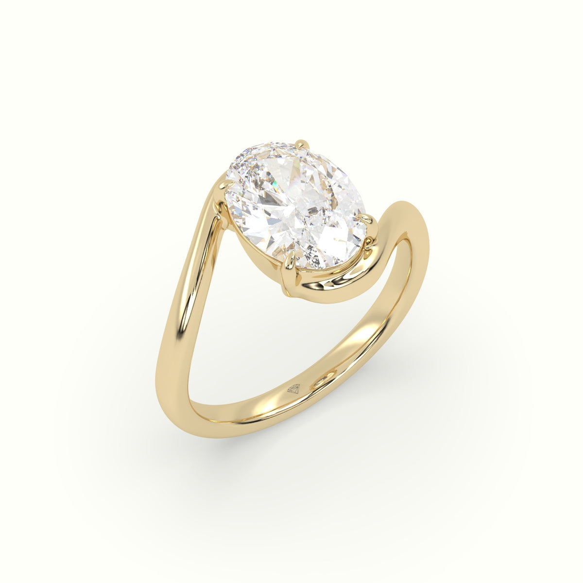 Oval Solitaire Engagement Ring — Yellow Gold