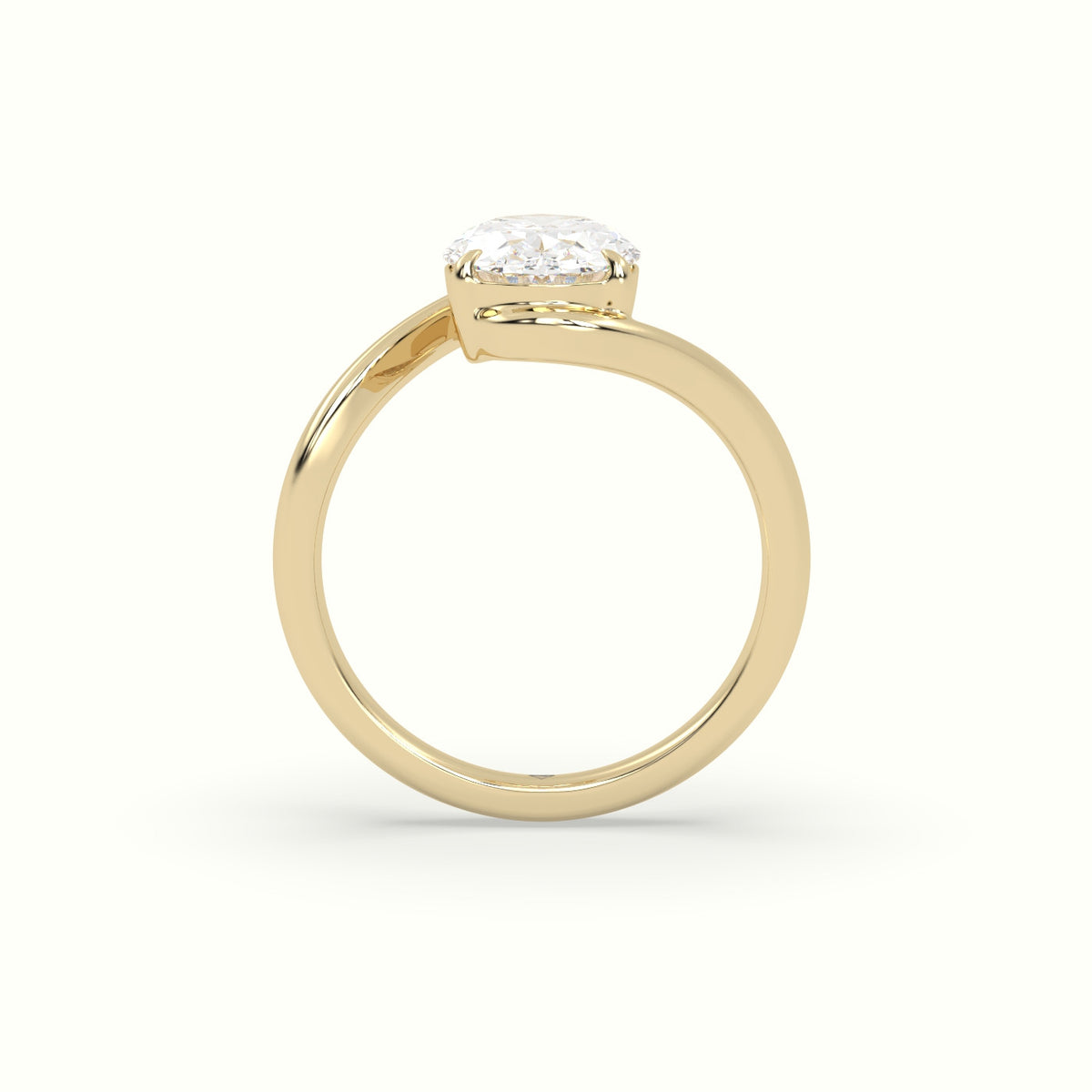 Oval Solitaire Engagement Ring — Yellow Gold