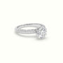 Round Cut Pave Engagement Ring — White Gold