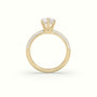 Round Cut Pave Engagement Ring — Yellow Gold