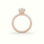 Round Cut Pave Engagement Ring — Rose Gold