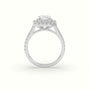 Emerald Cut Halo Diamond Engagement Ring — White Gold