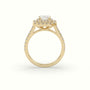 Emerald Cut Halo Diamond Engagement Ring — Yellow Gold