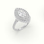 Marquise Cut Halo Diamond Engagement Ring — White Gold