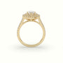 Marquise Cut Halo Diamond Engagement Ring — Yellow Gold