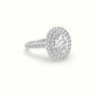 Oval Cut Diamond Halo Engagement Ring — White Gold