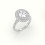 Oval Cut Diamond Halo Engagement Ring — White Gold