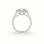 Oval Cut Diamond Halo Engagement Ring — White Gold
