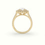Oval Cut Diamond Halo Engagement Ring — Yellow Gold