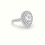 Pear Cut Diamond Halo Engagement Ring — White Gold