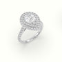Pear Cut Diamond Halo Engagement Ring — White Gold