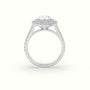 Pear Cut Diamond Halo Engagement Ring — White Gold