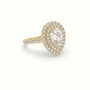 Pear Cut Diamond Halo Engagement Ring — Yellow Gold