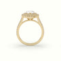 Pear Cut Diamond Halo Engagement Ring — Yellow Gold