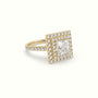 Princess Cut Diamond Halo Engagement Ring — Yellow Gold