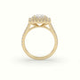 Princess Cut Diamond Halo Engagement Ring — Yellow Gold