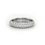 Round Cut 3 Row Pave Set Half Eternity Band — White Gold