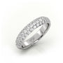 Round Cut 3 Row Pave Set Half Eternity Band — White Gold