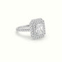 Radiant Cut Diamond Halo Engagement Ring — White Gold