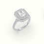 Radiant Cut Diamond Halo Engagement Ring — White Gold