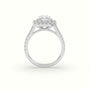 Radiant Cut Diamond Halo Engagement Ring — White Gold
