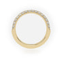 Round Cut 3 Row Pave Set Half Eternity Band — Yellow Gold