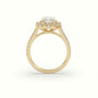 Radiant Cut Diamond Halo Engagement Ring — Yellow Gold