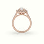 Radiant Cut Diamond Halo Engagement Ring — Rose Gold
