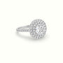 Round Cut Diamond Halo Engagement Ring — White Gold
