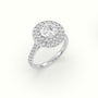 Round Cut Diamond Halo Engagement Ring — White Gold
