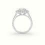 Round Cut Diamond Halo Engagement Ring — White Gold