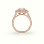 Round Cut Diamond Halo Engagement Ring — Rose Gold