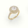 Round Cut Diamond Halo Engagement Ring — Yellow Gold