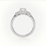 Round Cut Diamond 4 Prongs Side Stone Setting Engagement Ring — White Gold