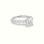 Asscher Cut Diamond Engagement Ring With Side Stones — White Gold