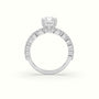 Asscher Cut Diamond Engagement Ring With Side Stones — White Gold