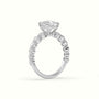 Asscher Cut Diamond Engagement Ring With Side Stones — White Gold
